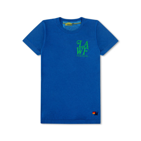 LOS ANGELES WINE & FOOD 2025 CREW TEE SHIRT - ADVENTURE BLUE