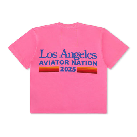 LOS ANGELES WINE & FOOD 2025 BOYFRIEND TEE - NEON PINK