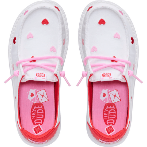 Wendy Youth Embroidered Hearts - White/Multi