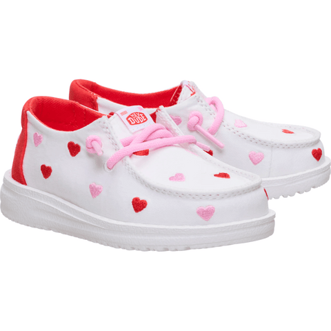 Wendy Toddler Embroidered Hearts - White/Multi