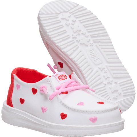 Wendy Toddler Embroidered Hearts - White/Multi