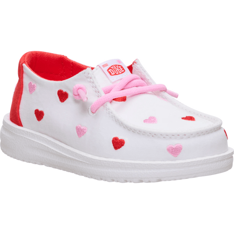 Wendy Toddler Embroidered Hearts - White/Multi