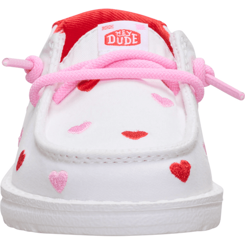 Wendy Toddler Embroidered Hearts - White/Multi