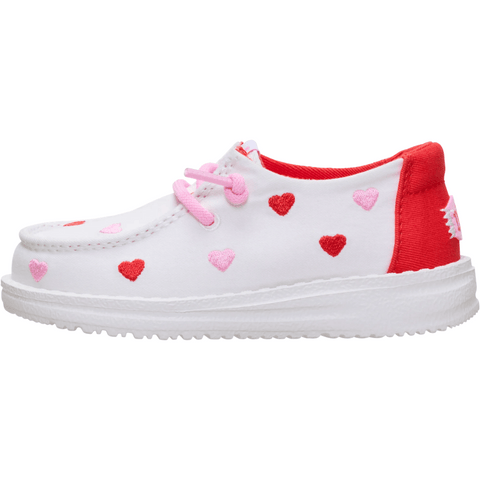 Wendy Toddler Embroidered Hearts - White/Multi