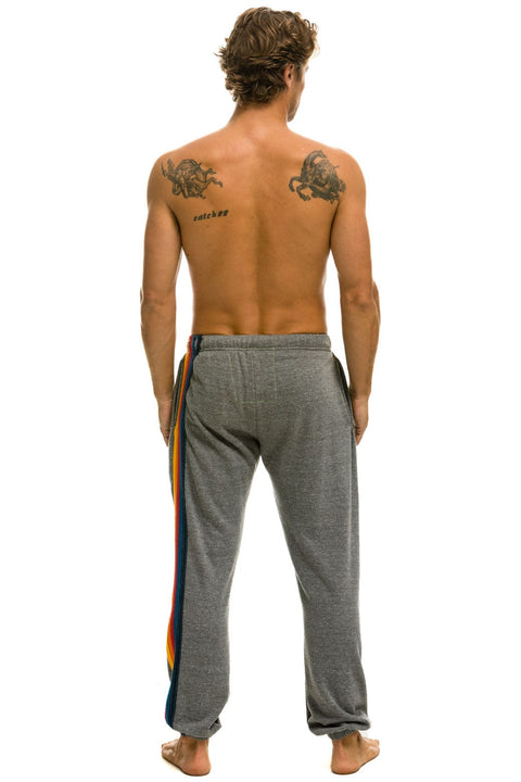 5 STRIPE SWEATPANTS - HEATHER GREY