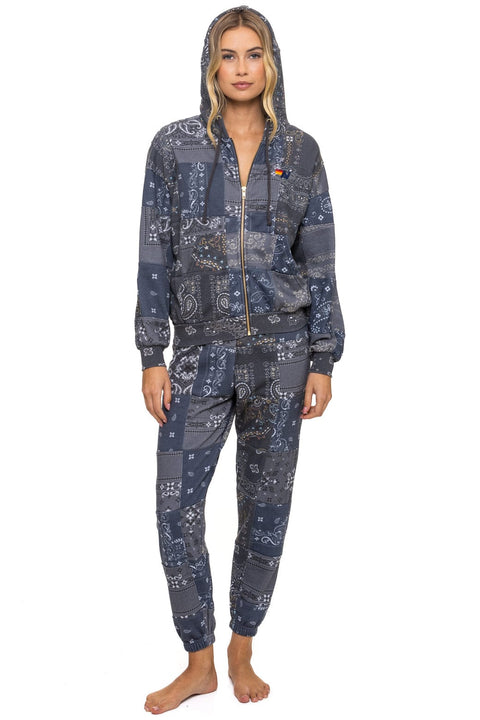 BANDANA QUILTED SWEATPANTS - CHARCOAL