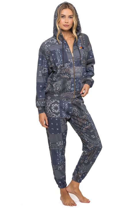 BANDANA QUILTED SWEATPANTS - CHARCOAL