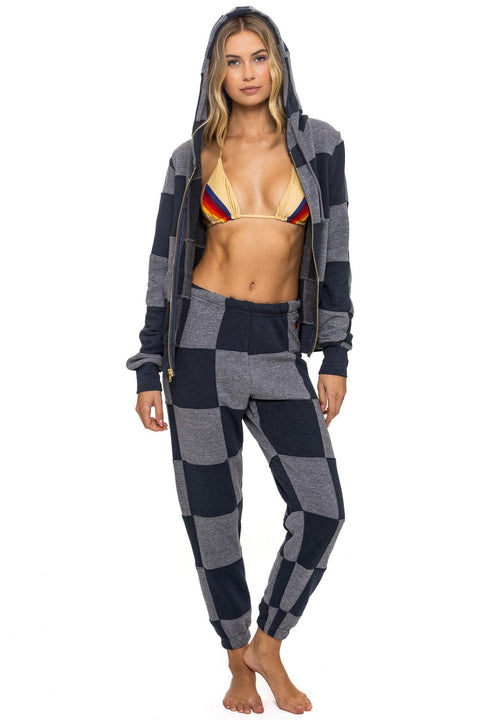 CHECK QUILTED SWEATPANTS - HEATHER // CHARCOAL