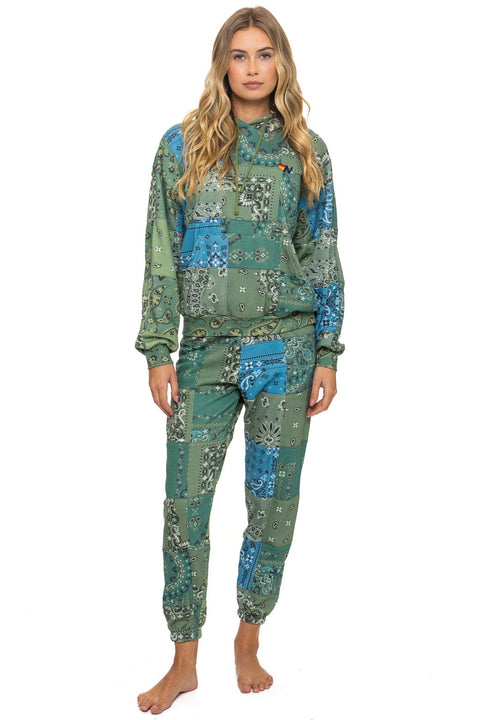 BANDANA QUILTED SWEATPANTS - GREEN