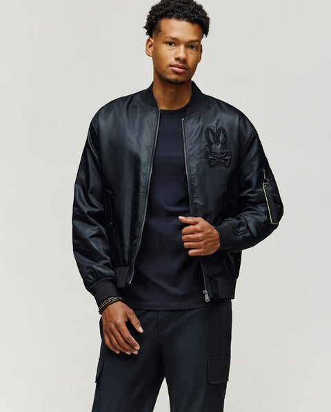 MENS DAVID OVERSIZED SATIN BOMBER - MO1100001