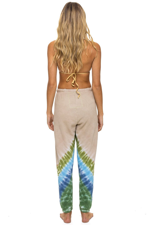 HAND DYED V SWEATPANTS - TIE DYE SAND // BLUE GREEN