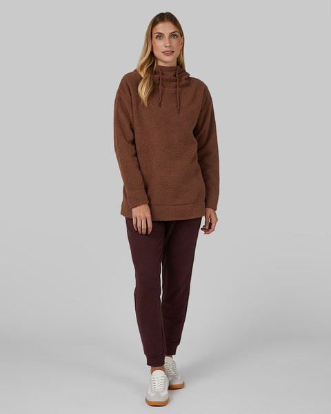 WOMEN'S SHORTHAIR SHERPA PULLOVER HOODIE