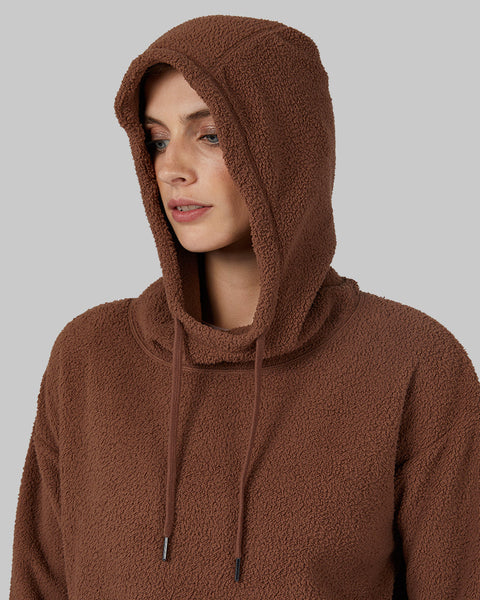 WOMEN'S SHORTHAIR SHERPA PULLOVER HOODIE