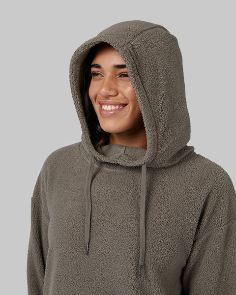 WOMEN'S SHORTHAIR SHERPA PULLOVER HOODIE