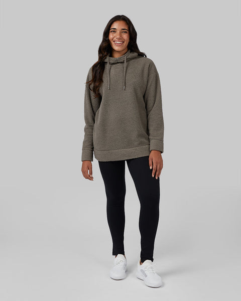 WOMEN'S SHORTHAIR SHERPA PULLOVER HOODIE