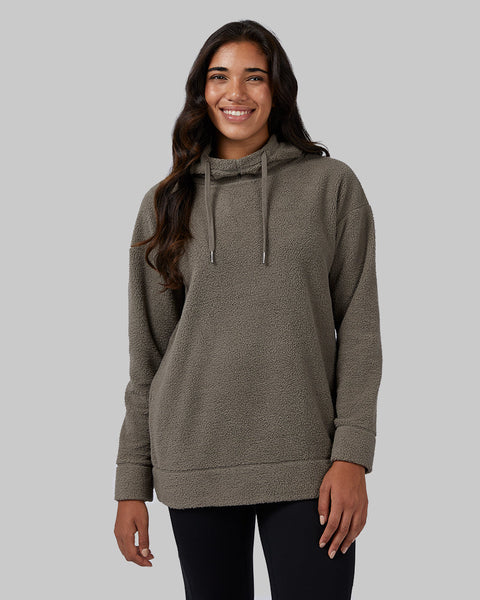WOMEN'S SHORTHAIR SHERPA PULLOVER HOODIE