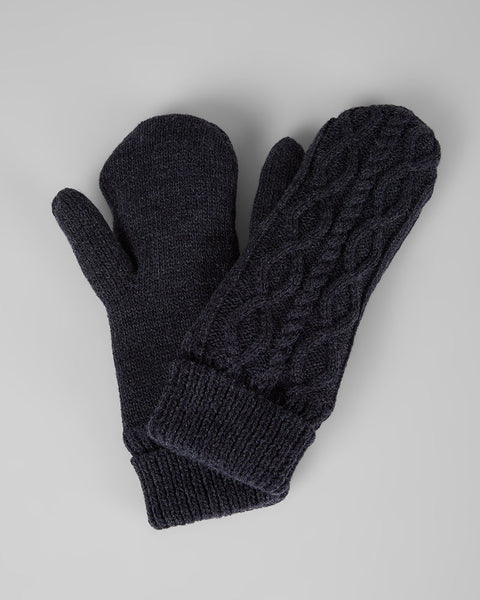 CABLE KNIT MITTENS