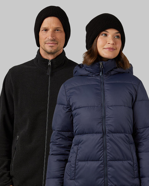 WAFFLE SHERPA-LINED BEANIE