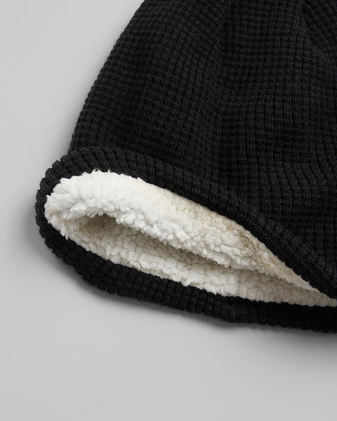 WAFFLE SHERPA-LINED BEANIE
