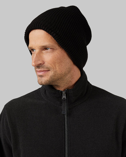 WAFFLE SHERPA-LINED BEANIE