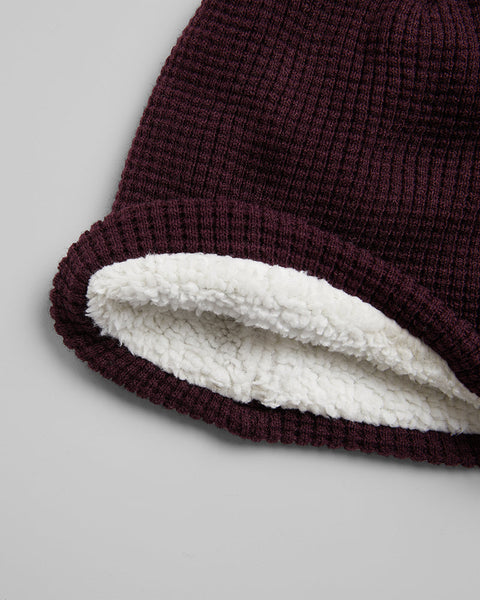 WAFFLE SHERPA-LINED BEANIE