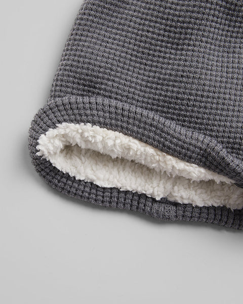 WAFFLE SHERPA-LINED BEANIE