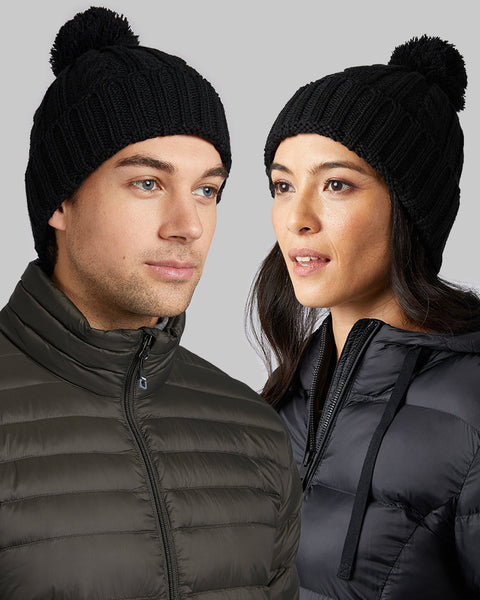 CABLE KNIT POM BEANIE