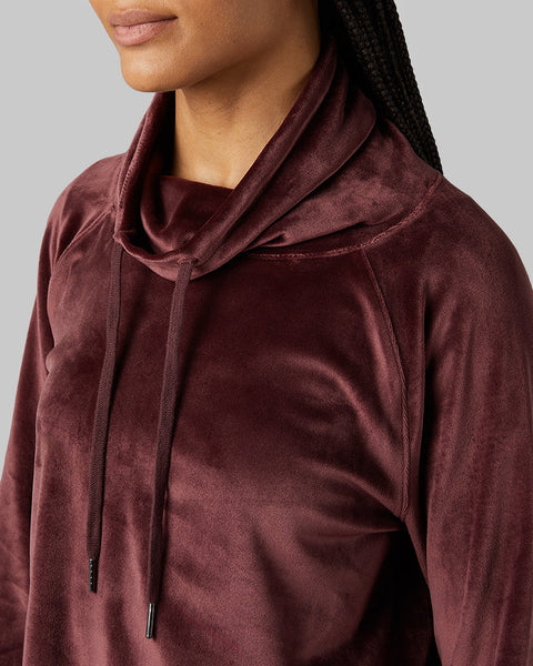 WOMEN'S SOFT VELOUR FUNNEL NECK TOP