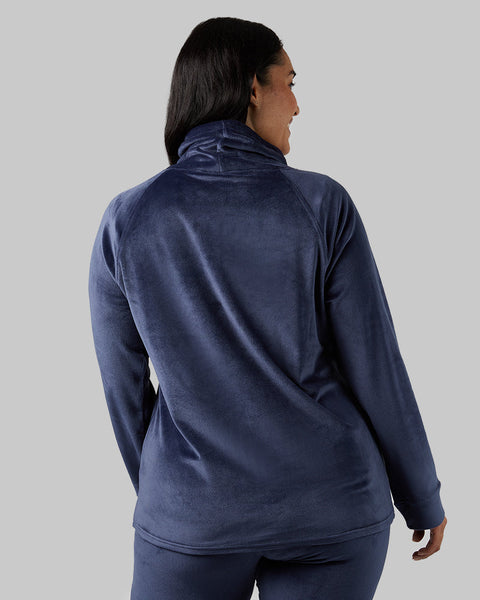 WOMEN'S SOFT VELOUR FUNNEL NECK TOP