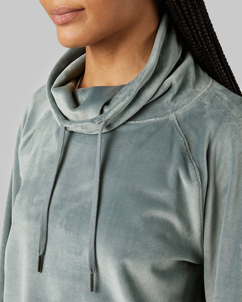 WOMEN'S SOFT VELOUR FUNNEL NECK TOP