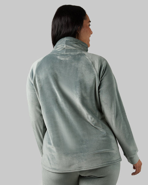 WOMEN'S SOFT VELOUR FUNNEL NECK TOP