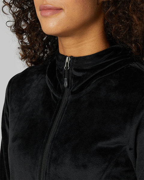 WOMEN'S SOFT VELOUR HOODED FULL-ZIP