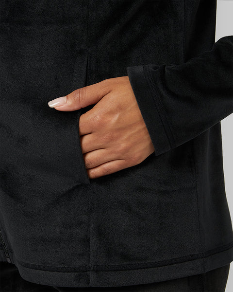 WOMEN'S SOFT VELOUR HOODED FULL-ZIP