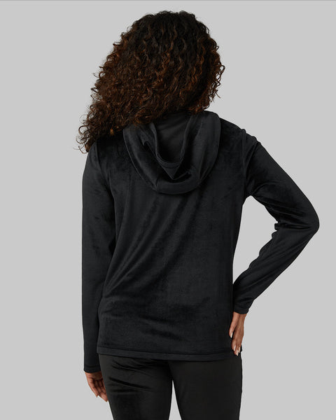 WOMEN'S SOFT VELOUR HOODED FULL-ZIP