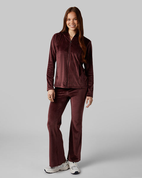 WOMEN'S SOFT VELOUR HOODED FULL-ZIP