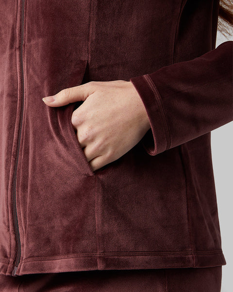 WOMEN'S SOFT VELOUR HOODED FULL-ZIP