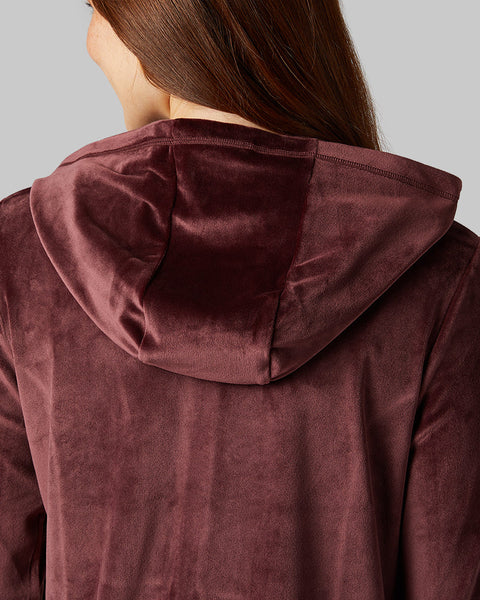 WOMEN'S SOFT VELOUR HOODED FULL-ZIP