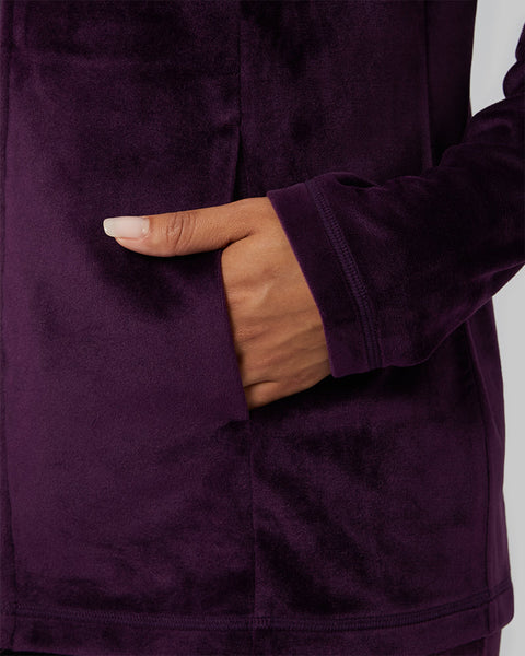 WOMEN'S SOFT VELOUR HOODED FULL-ZIP