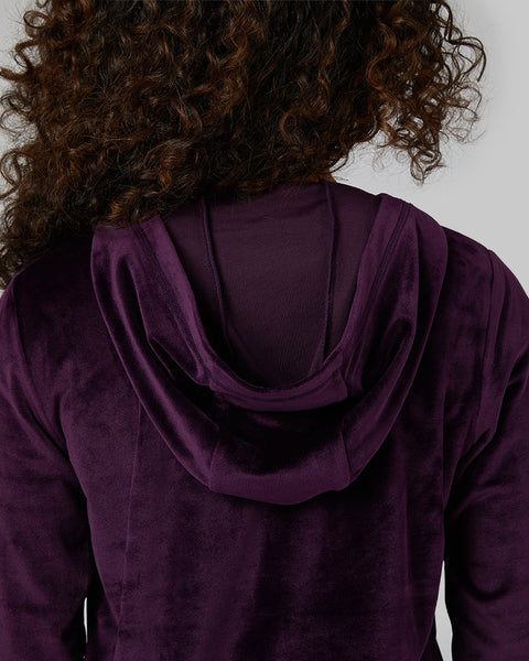 WOMEN'S SOFT VELOUR HOODED FULL-ZIP
