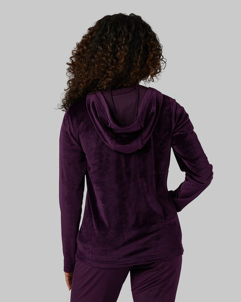 WOMEN'S SOFT VELOUR HOODED FULL-ZIP