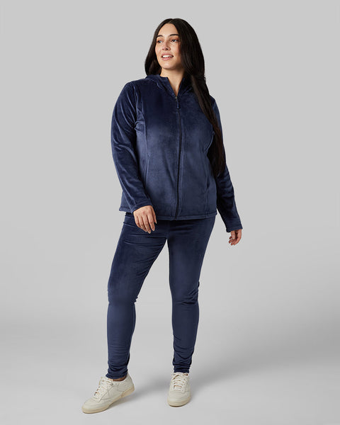 WOMEN'S SOFT VELOUR HOODED FULL-ZIP