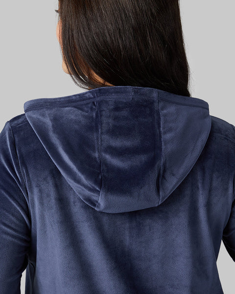 WOMEN'S SOFT VELOUR HOODED FULL-ZIP