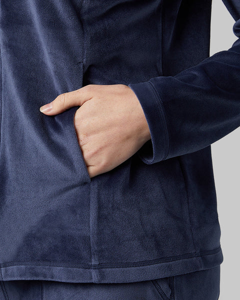 WOMEN'S SOFT VELOUR HOODED FULL-ZIP