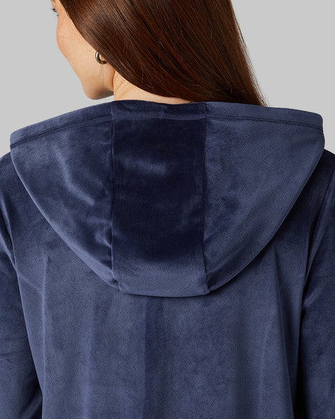 WOMEN'S SOFT VELOUR HOODED FULL-ZIP