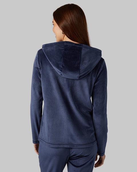 WOMEN'S SOFT VELOUR HOODED FULL-ZIP