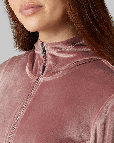 WOMEN'S SOFT VELOUR HOODED FULL-ZIP