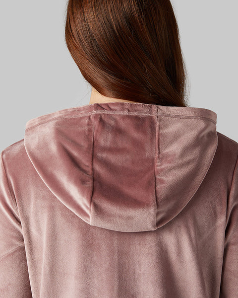 WOMEN'S SOFT VELOUR HOODED FULL-ZIP