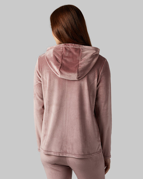WOMEN'S SOFT VELOUR HOODED FULL-ZIP