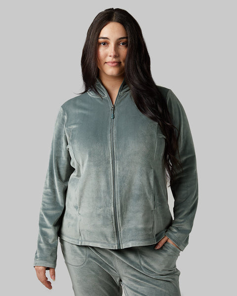 WOMEN'S SOFT VELOUR HOODED FULL-ZIP