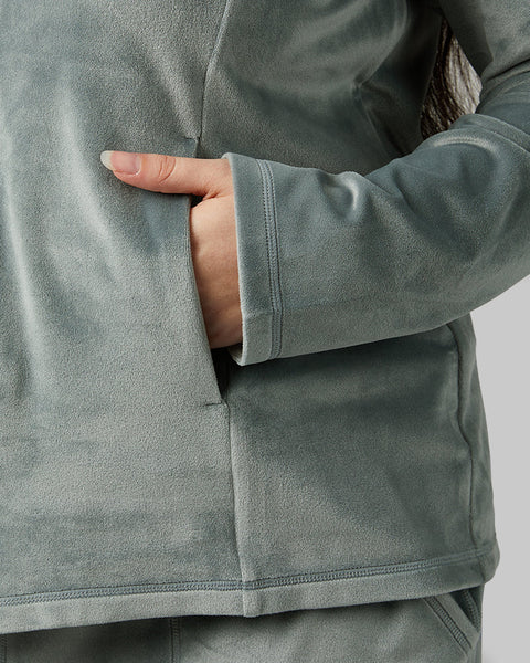 WOMEN'S SOFT VELOUR HOODED FULL-ZIP